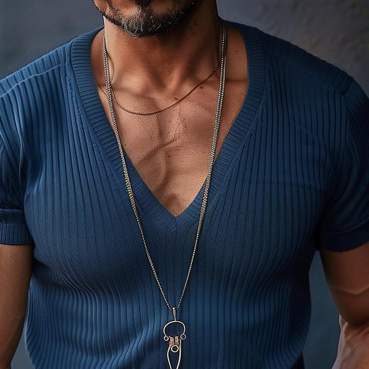 Jaxon - Solid v neck short sleeve t-shirt