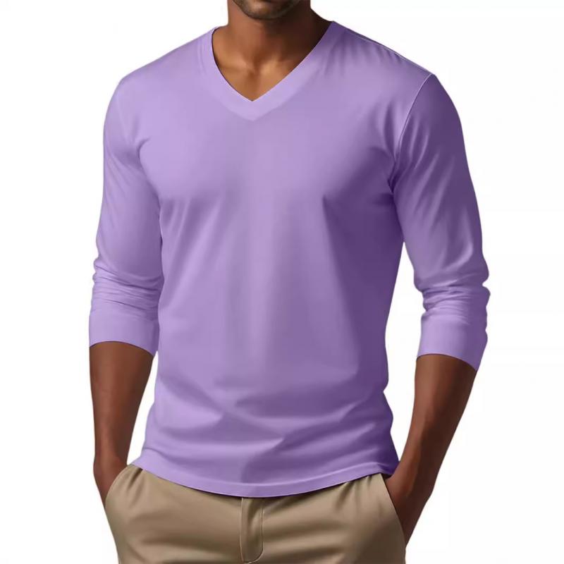 Cameron - Casual v-neck cotton blend t-shirt