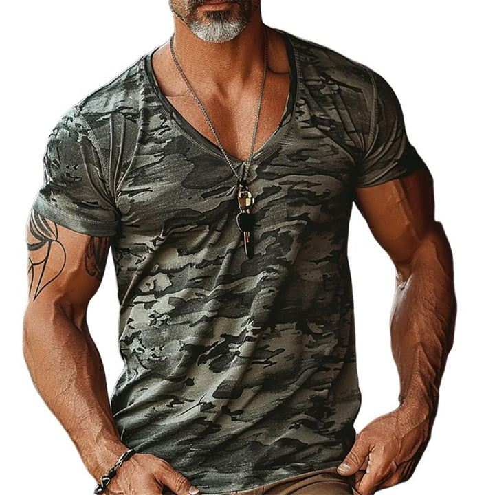 Andrew - Camouflage V-Neck Short Sleeve T-Shirt