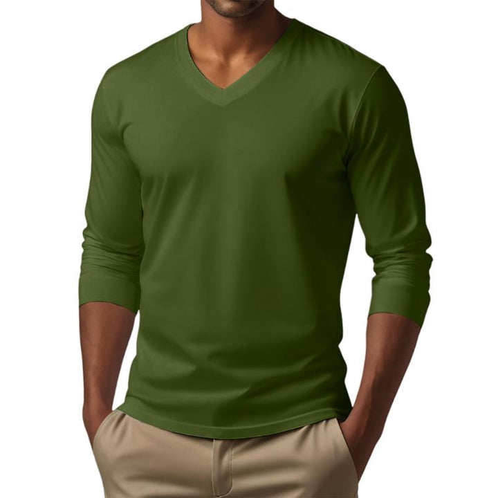 Cameron - Casual v-neck cotton blend t-shirt
