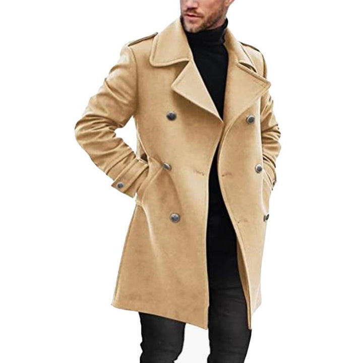 Hayden - Men's Double Breasted Mid-Length Lapel Coat