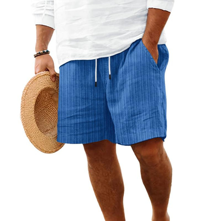 Briar - Men's Striped Beach Drawstring Shorts in Cotton and Linen
