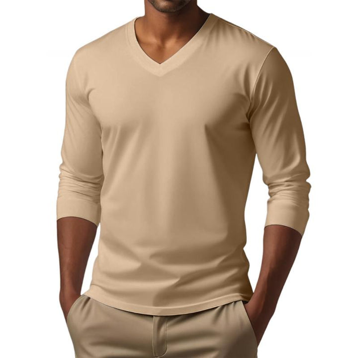 Cameron - Casual v-neck cotton blend t-shirt