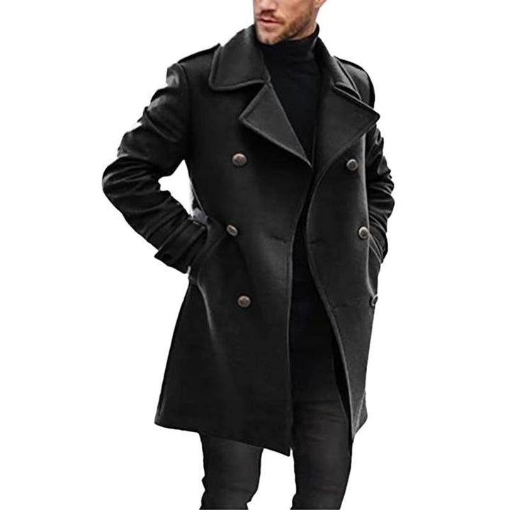 Hayden - Men's Double Breasted Mid-Length Lapel Coat