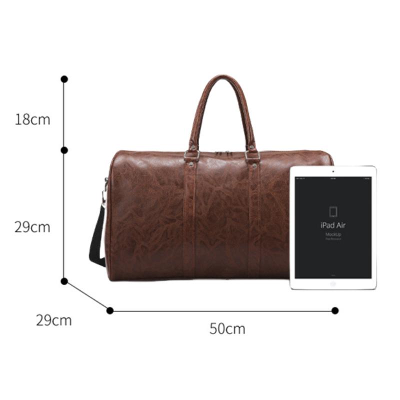 Kendrick - Men's Retro Spacious Leather Gym and Travel Duffel Bag