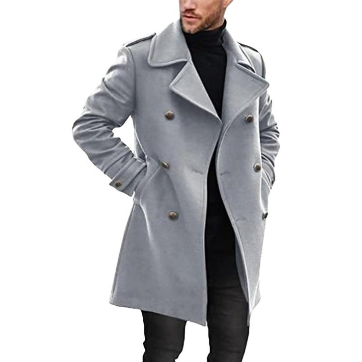 Hayden - Men's Double Breasted Mid-Length Lapel Coat