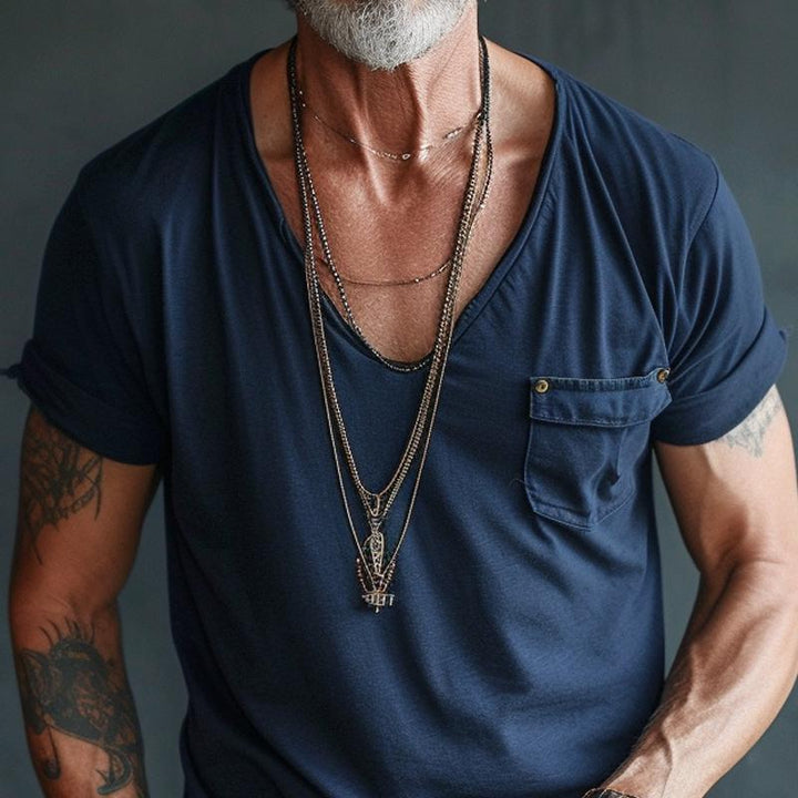 Nathaniel - Men's v neck pocket t-shirt