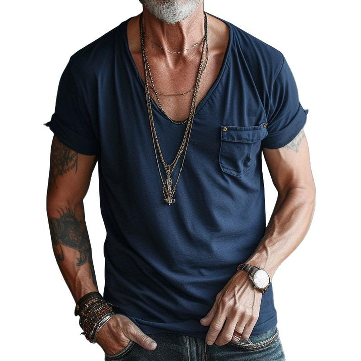 Nathaniel - Men's v neck pocket t-shirt