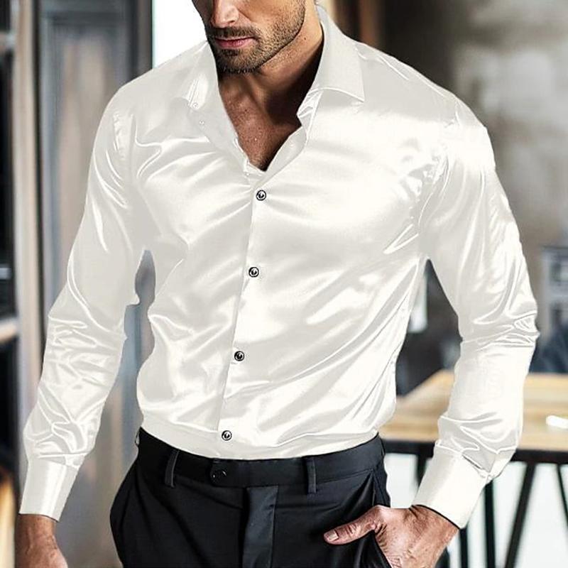 Matteo - Silk lapel long sleeve shirt
