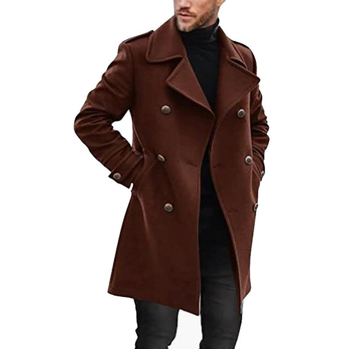 Hayden - Men's Double Breasted Mid-Length Lapel Coat