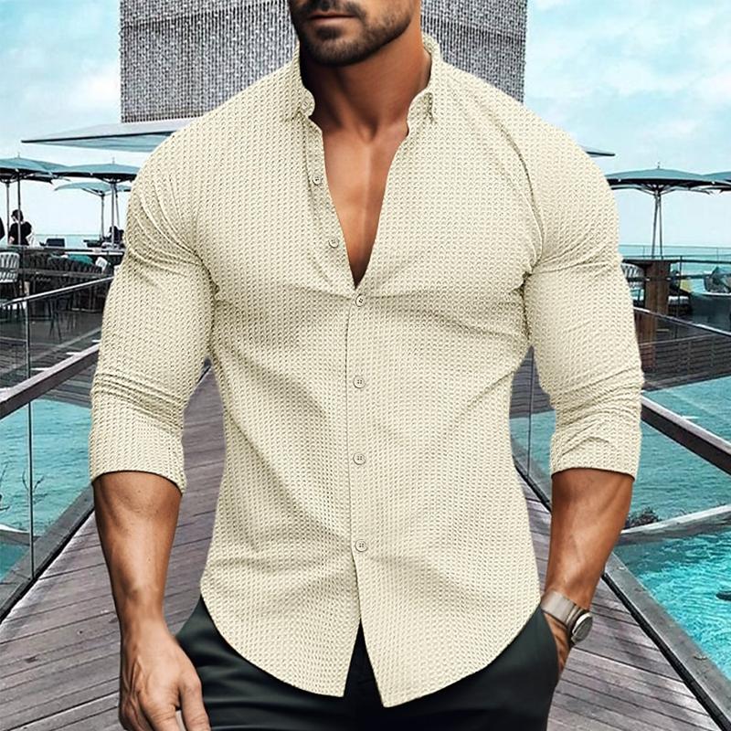 Damian - Solid Color Long Sleeve Shirt