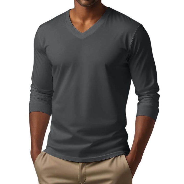 Cameron - Casual v-neck cotton blend t-shirt