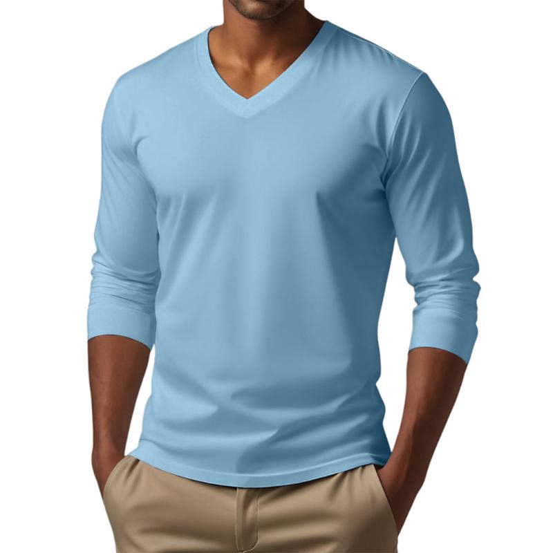 Cameron - Casual v-neck cotton blend t-shirt