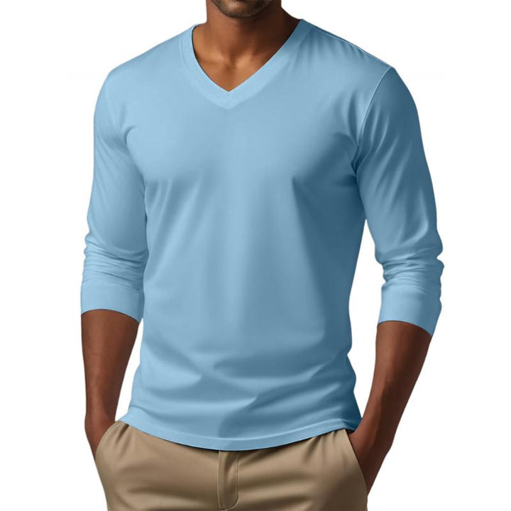 Cameron - Casual v-neck cotton blend t-shirt