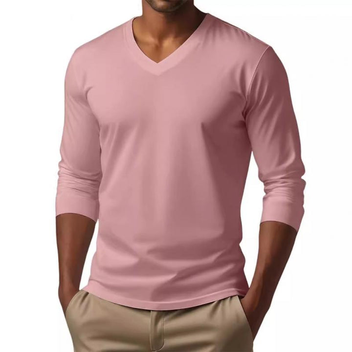 Cameron - Casual v-neck cotton blend t-shirt