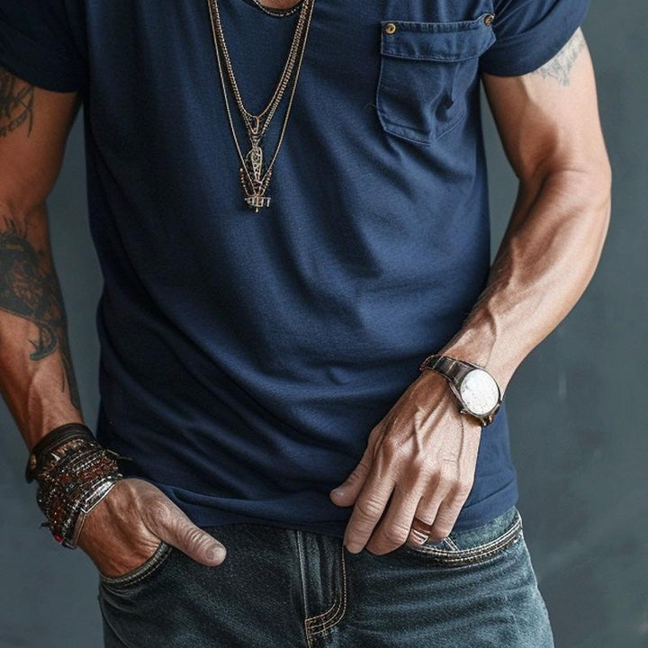Nathaniel - Men's v neck pocket t-shirt