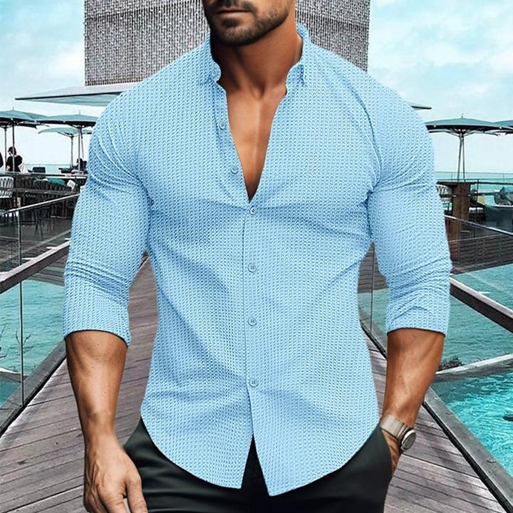 Damian - Solid Color Long Sleeve Shirt