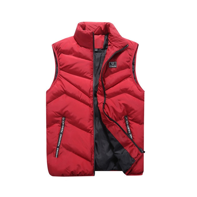 Men’s Zip-Up Vest | Vertical Stitch