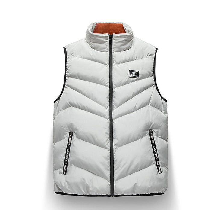 Men’s Zip-Up Vest | Vertical Stitch