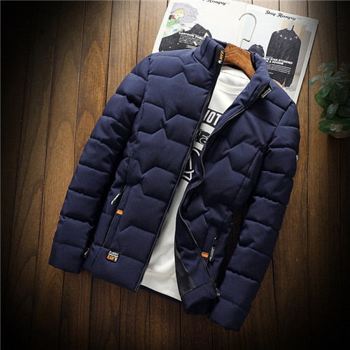 Men’s Quilted Puffer Jacket | Stand Collar