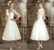 Women's Long Sleeve V-Neck Wedding Dress | Midi