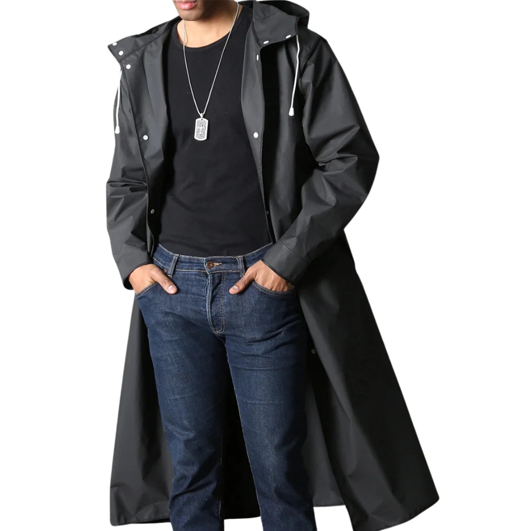 Men’s Hooded Rain Coat | Long