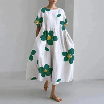 Women’s Loose Midi Dress | Round Neck