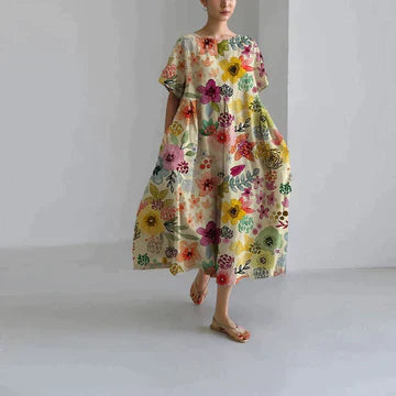 Women’s Loose Midi Dress | Round Neck
