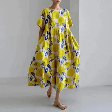 Women’s Loose Midi Dress | Round Neck