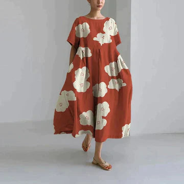 Women’s Loose Midi Dress | Round Neck
