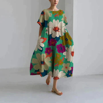 Women’s Loose Midi Dress | Round Neck