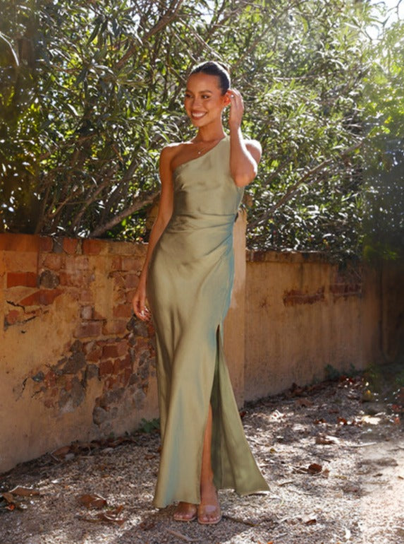 Women’s One Shoulder Dress | Side Slit