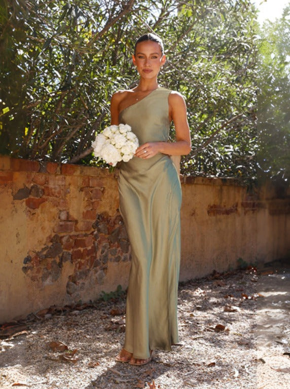 Women’s One Shoulder Dress | Side Slit