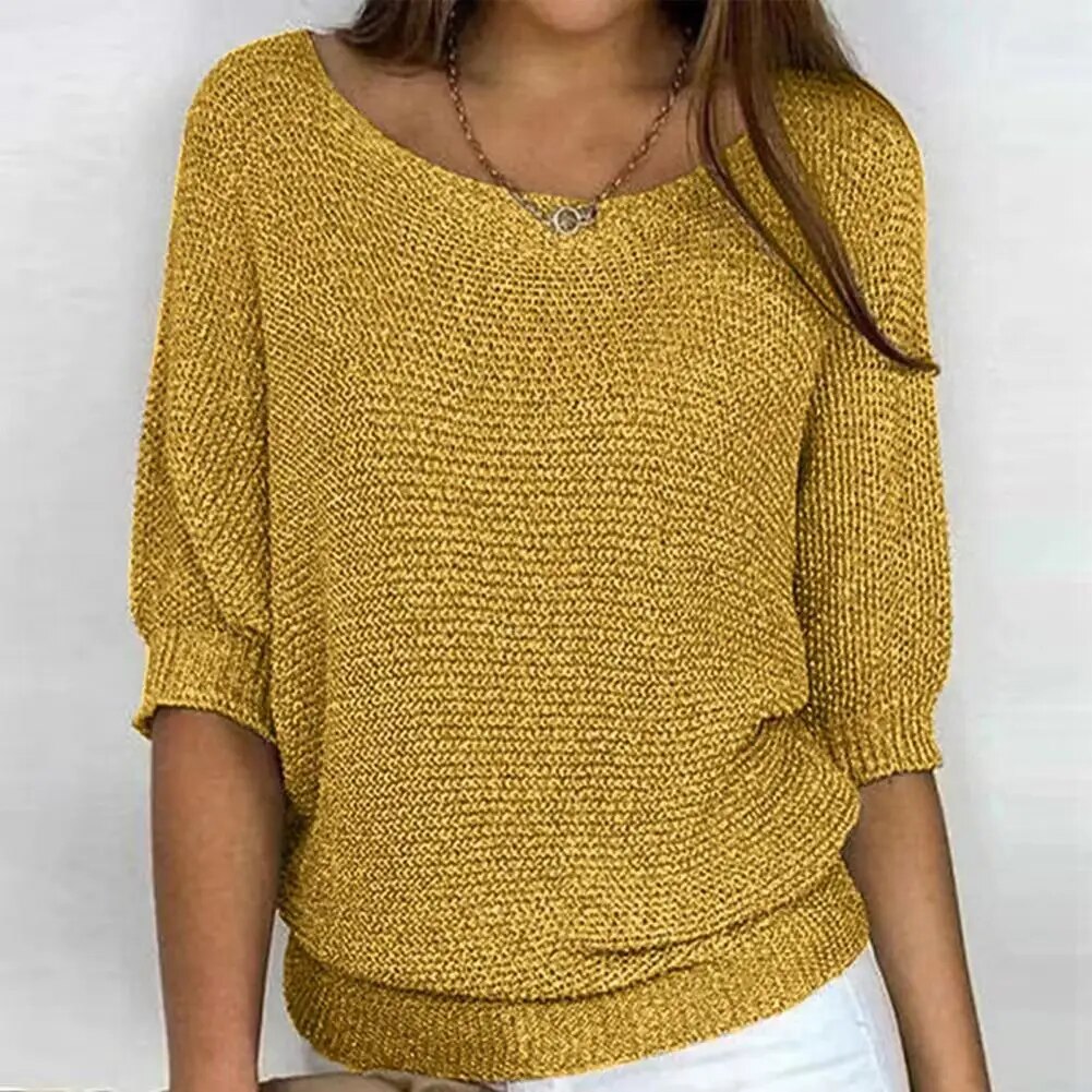 Women’s Loose Knit Sweater | Half Sleeve