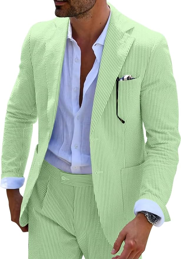 Men’s Striped Formal Suit Set | Two Piece