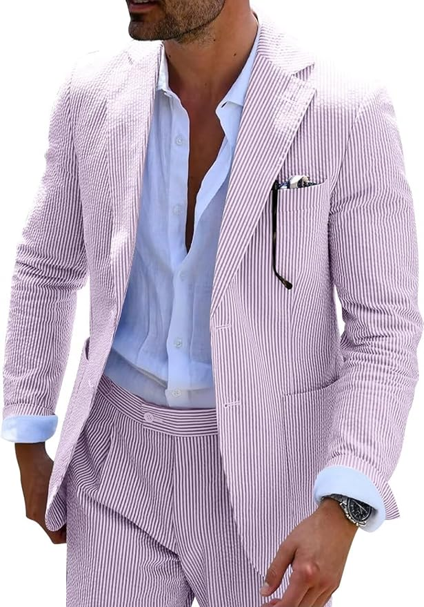 Men’s Striped Formal Suit Set | Two Piece