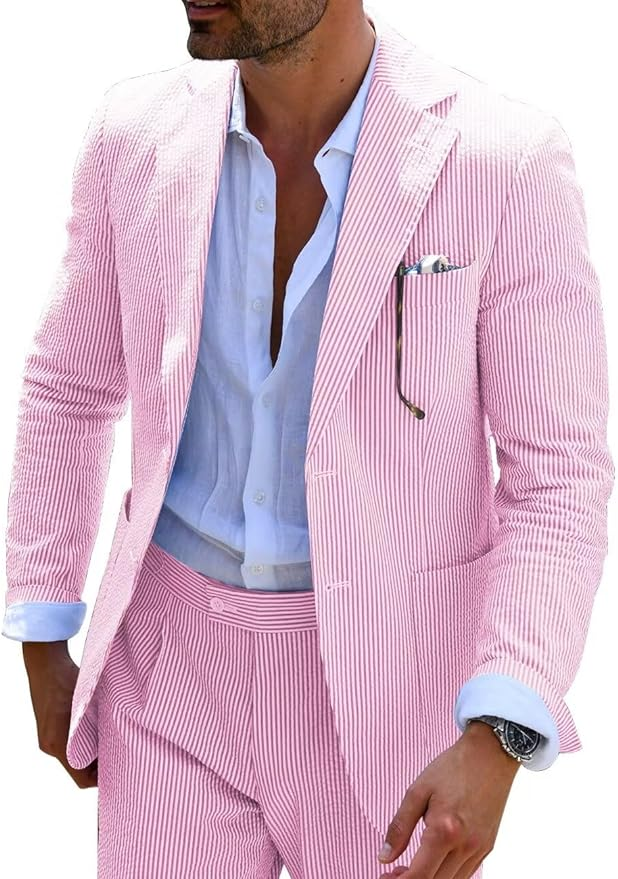 Men’s Striped Formal Suit Set | Two Piece