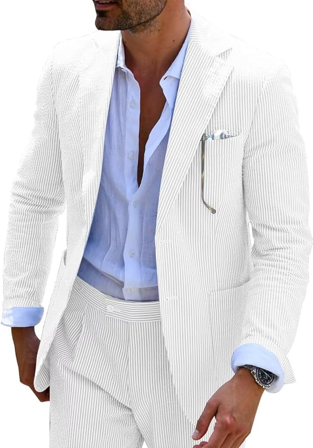 Men’s Striped Formal Suit Set | Two Piece