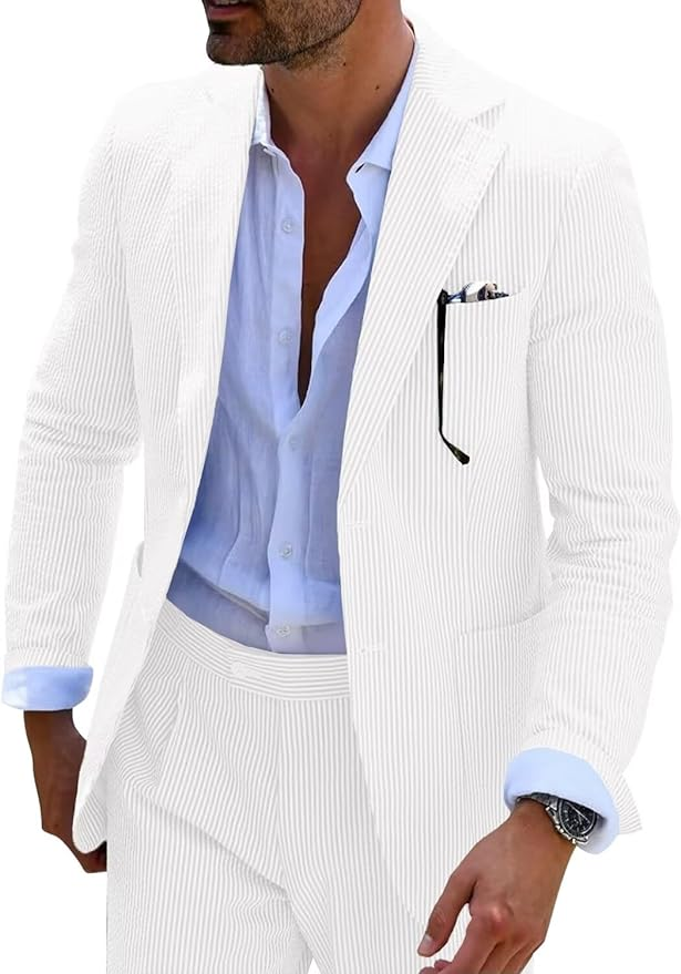 Men’s Striped Formal Suit Set | Two Piece