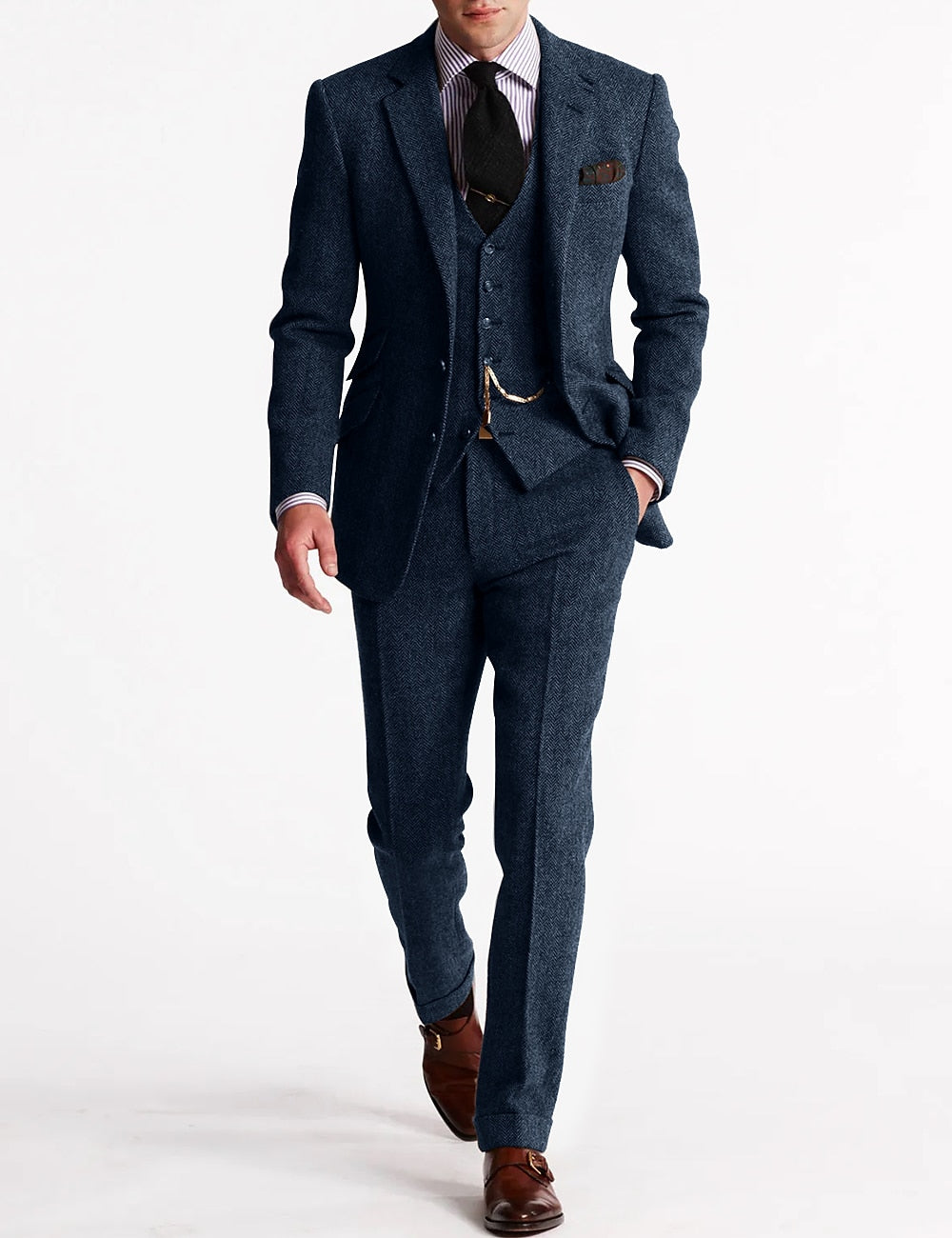 Ryker - Men's Tri-Set Nuptial Suit With Chest Pocket