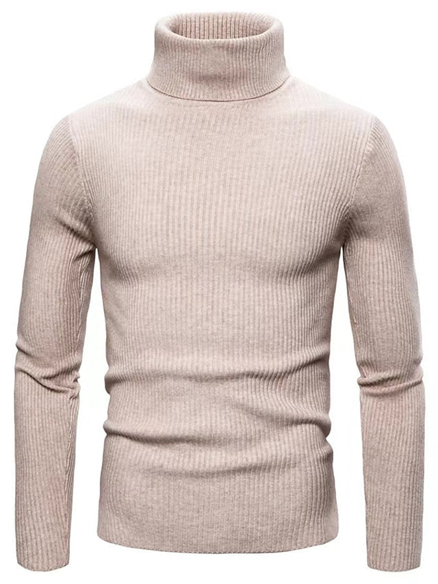 Men’s Ribbed Knit Jumper | Turtleneck
