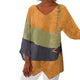 Women’s V-Neck Patchwork Blouse | Asymmetrical Hem