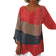 Women’s V-Neck Patchwork Blouse | Asymmetrical Hem