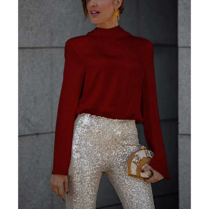 Women’s High Neck Blouse | Long Sleeve