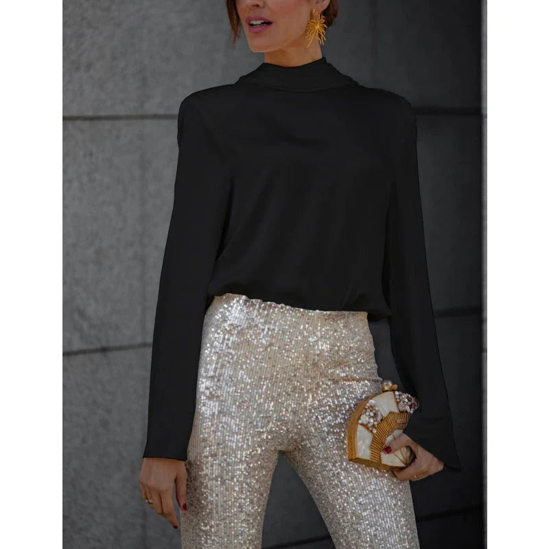 Women’s High Neck Blouse | Long Sleeve
