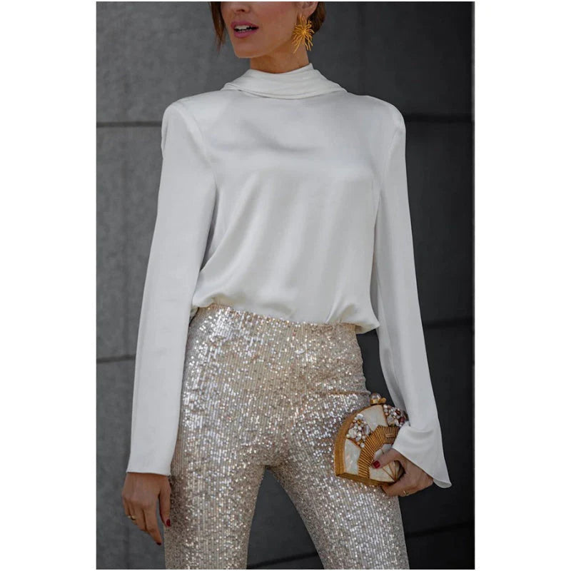 Women’s High Neck Blouse | Long Sleeve
