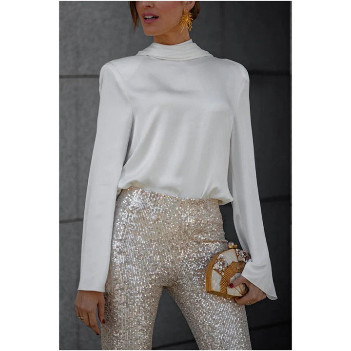 Women’s High Neck Blouse | Long Sleeve