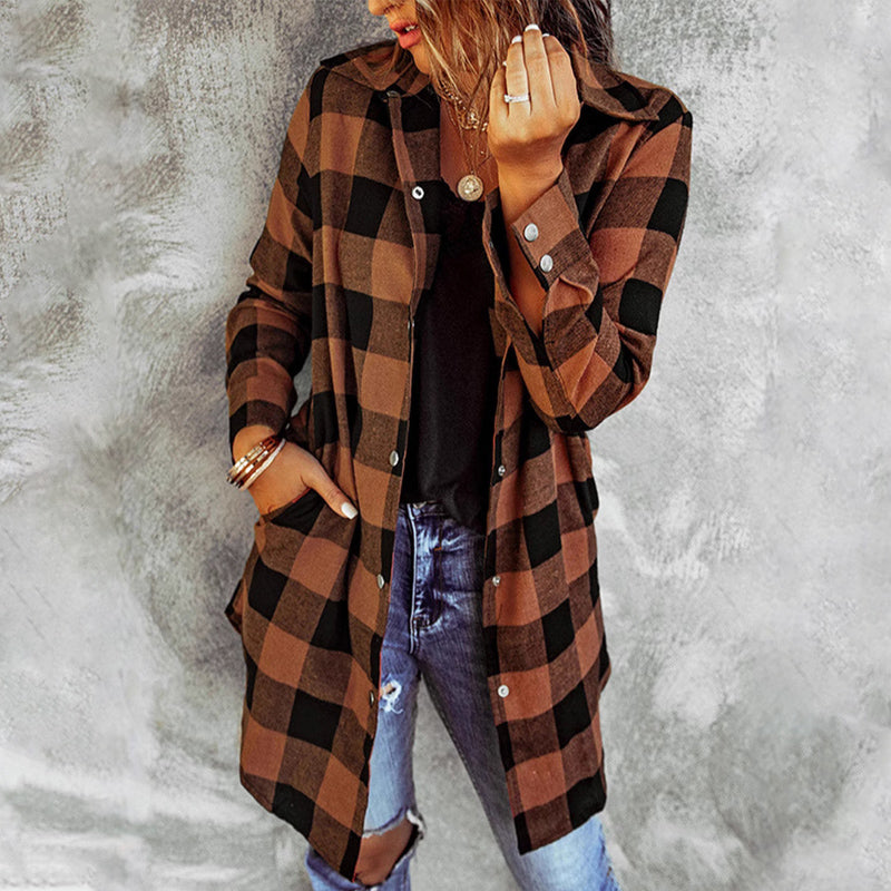 Women’s Plaid Jacket | Long Sleeve