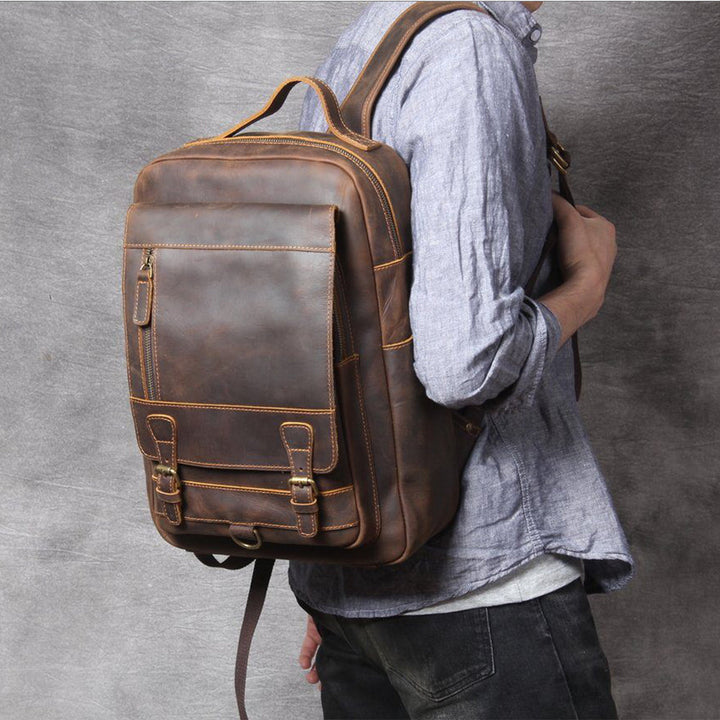 Lucien - Brown Leather Backpacks