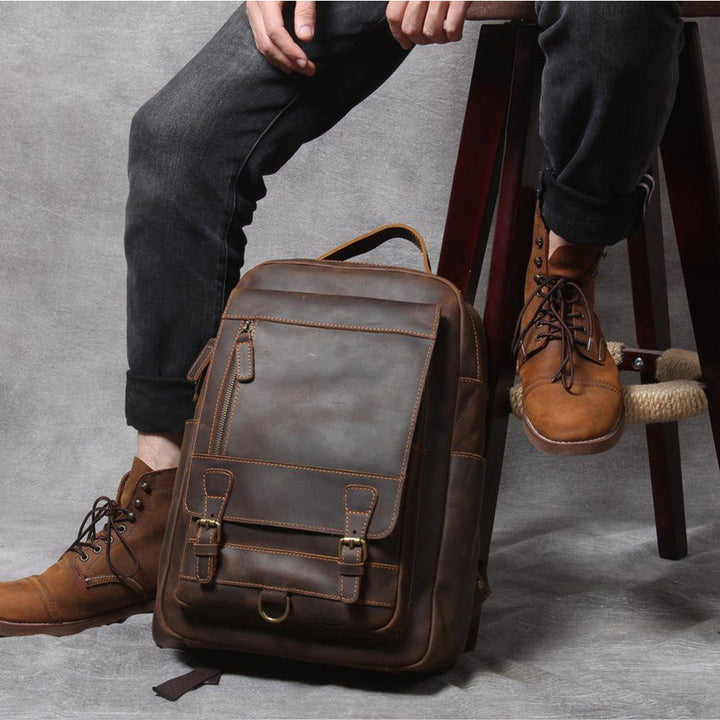 Lucien - Brown Leather Backpacks